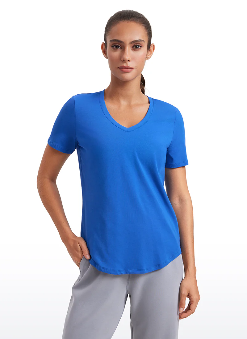Pima Cotton Pro V Neck Short Sleeve - Image 10