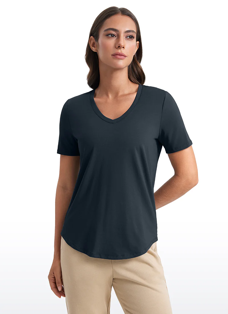 Pima Cotton Pro V Neck Short Sleeve - Image 13