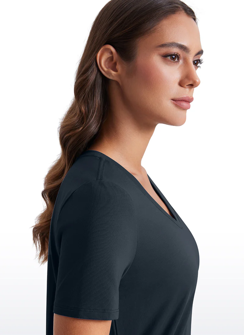 Pima Cotton Pro V Neck Short Sleeve - Image 16