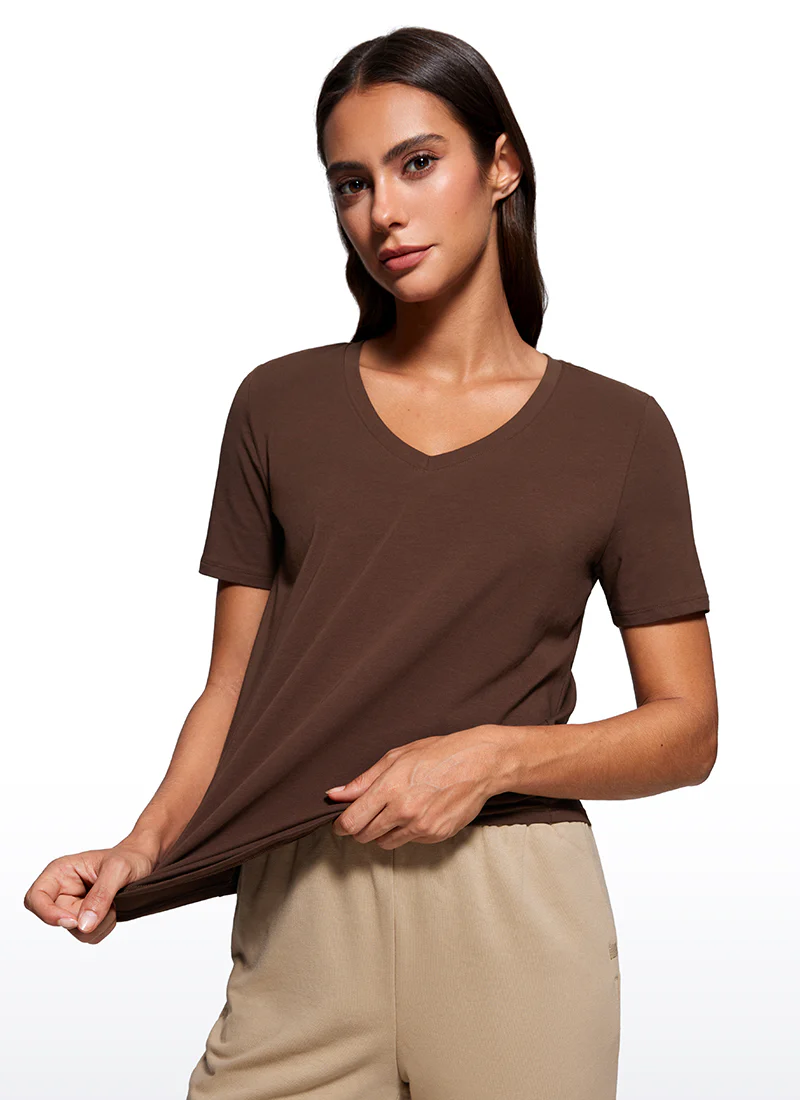 Pima Cotton Pro V Neck Short Sleeve - Image 20