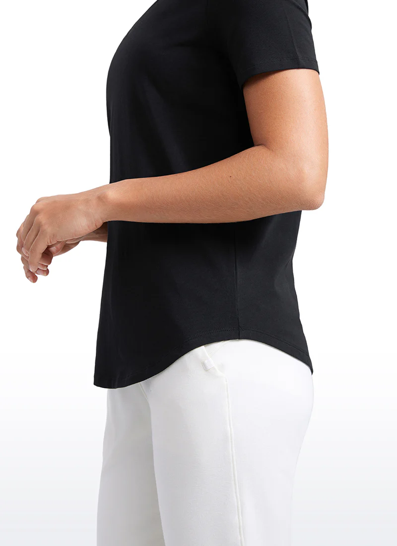 Pima Cotton Pro V Neck Short Sleeve - Image 4