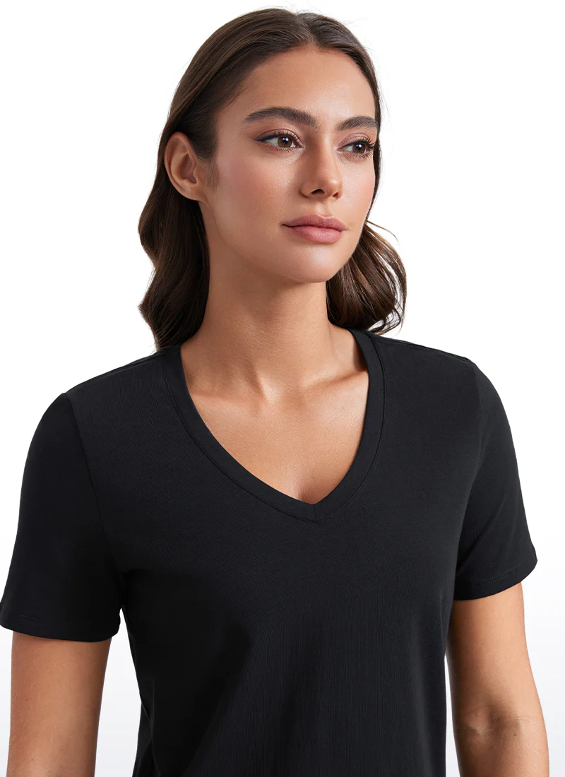 Pima Cotton Pro V Neck Short Sleeve - Image 5