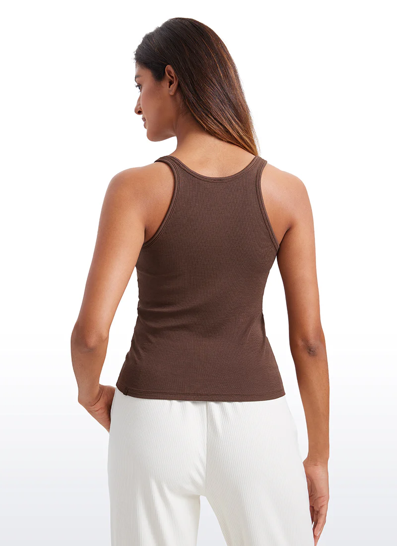 Ribbed Waist Length Modal Racerback Tank - Image 2