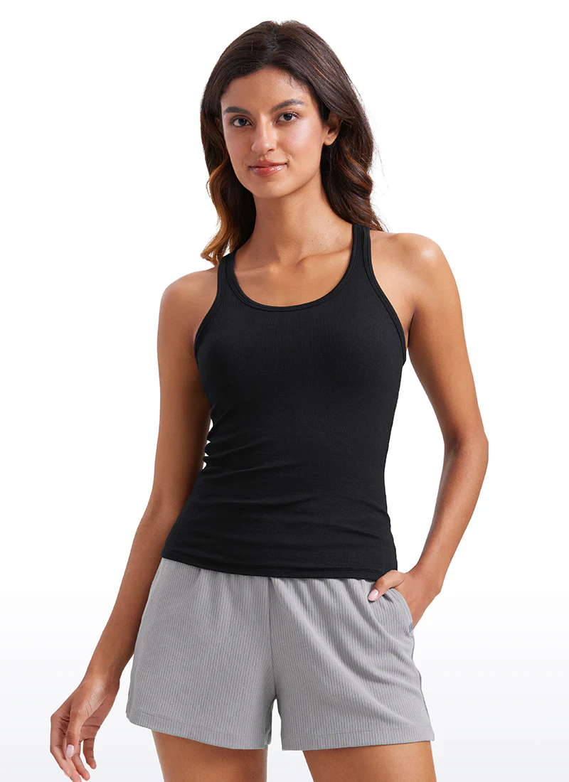 Ribbed Waist Length Modal Racerback Tank - Image 5
