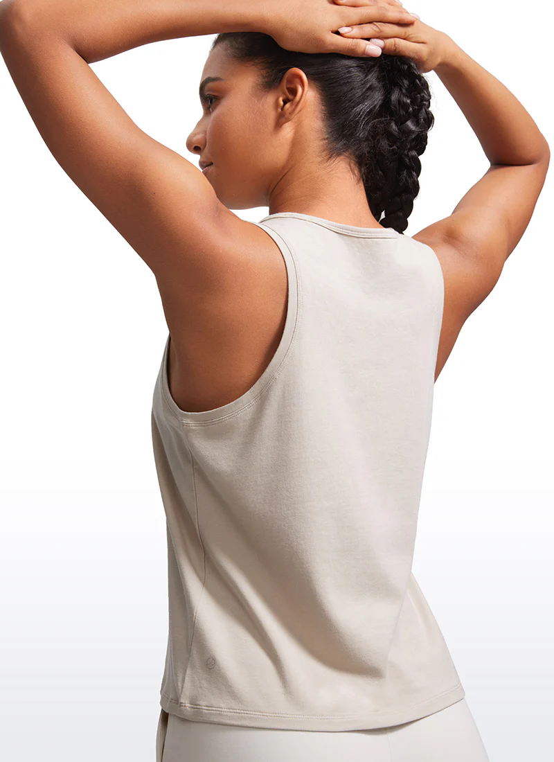 Pima Cotton Sleeveless  Scoop Neck Tank - Image 12
