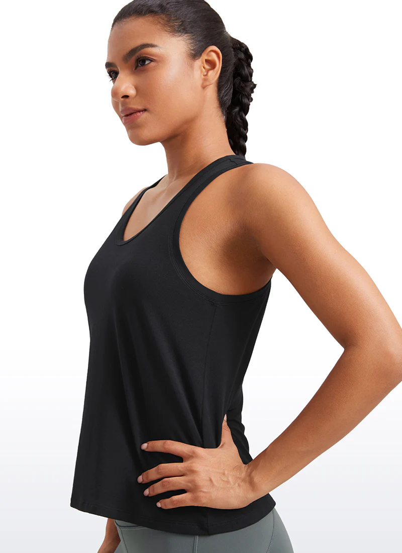 Pima Cotton Sleeveless  Scoop Neck Tank - Image 4