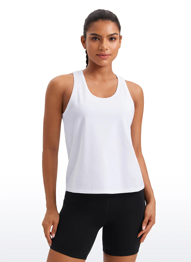Pima Cotton Sleeveless  Scoop Neck Tank - Image 5