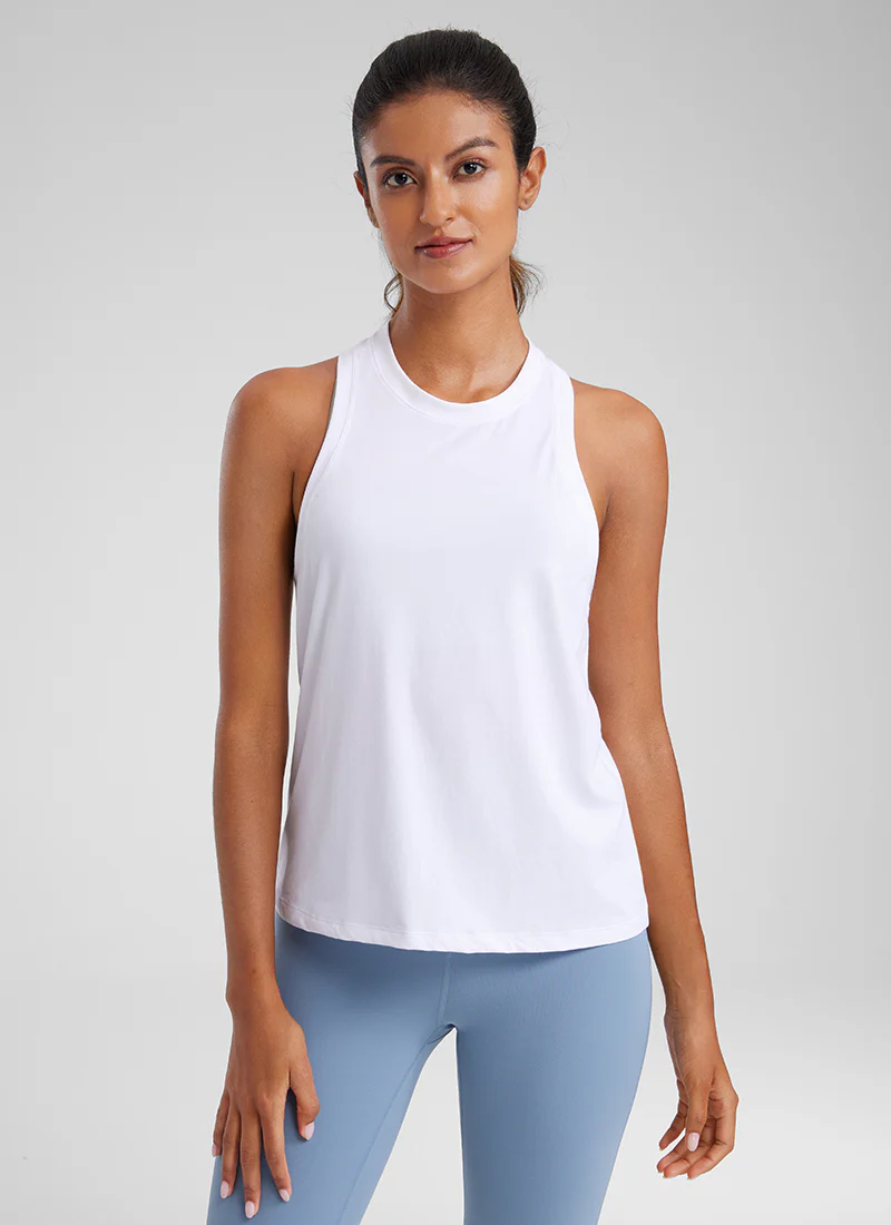 Pima Cotton Racerback High Neck Tank - Image 12