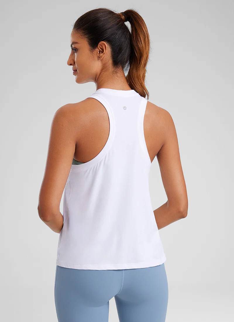 Pima Cotton Racerback High Neck Tank - Image 13