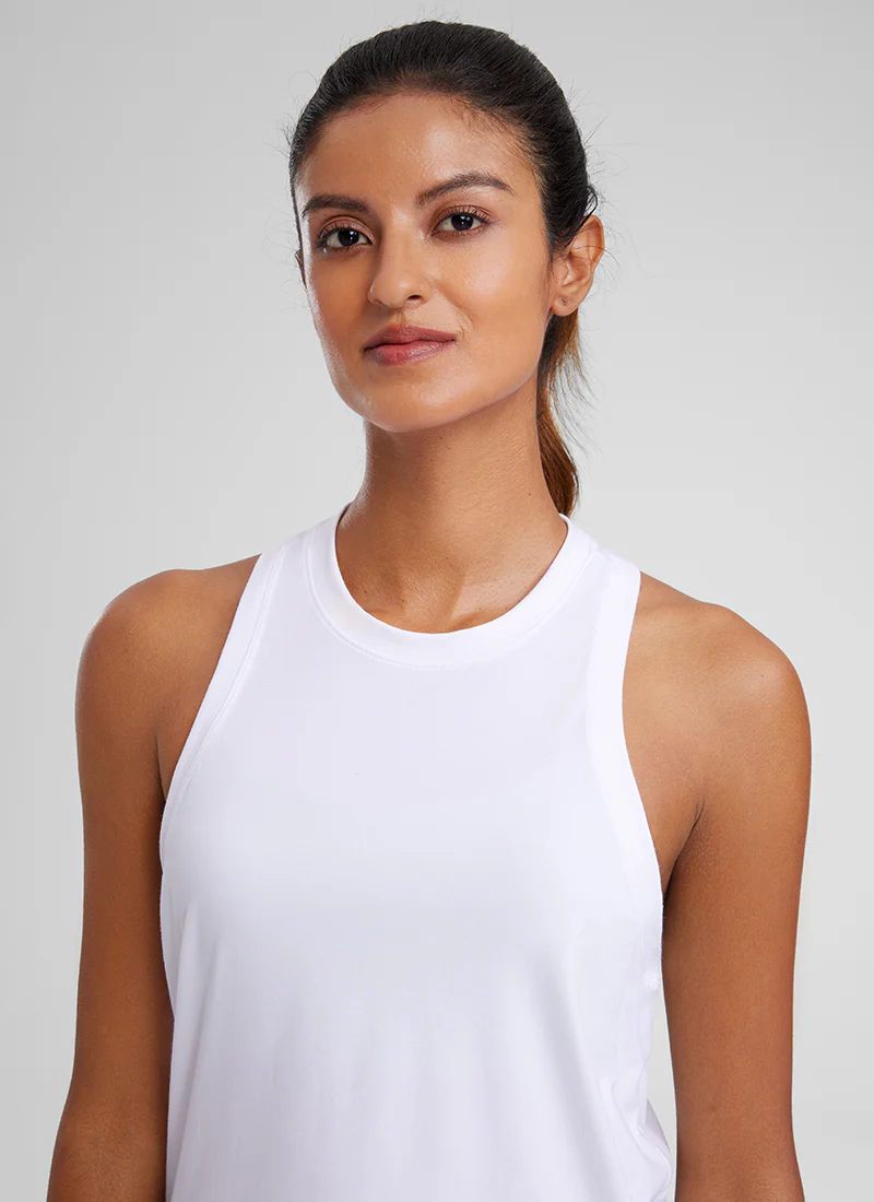 Pima Cotton Racerback High Neck Tank - Image 15