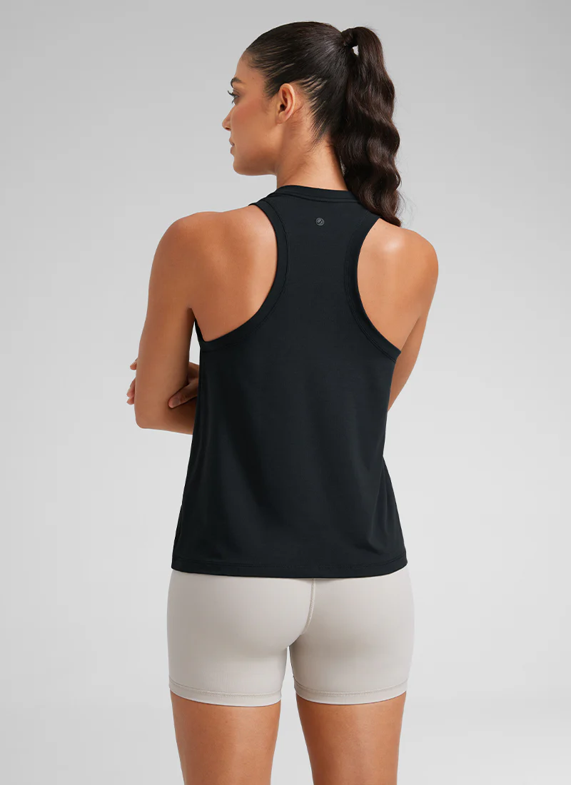 Pima Cotton Racerback High Neck Tank - Image 17