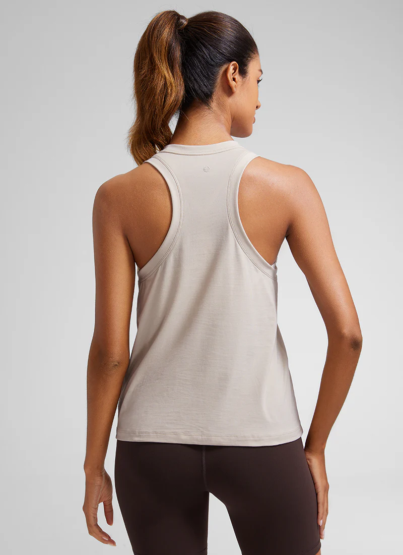 Pima Cotton Racerback High Neck Tank - Image 29