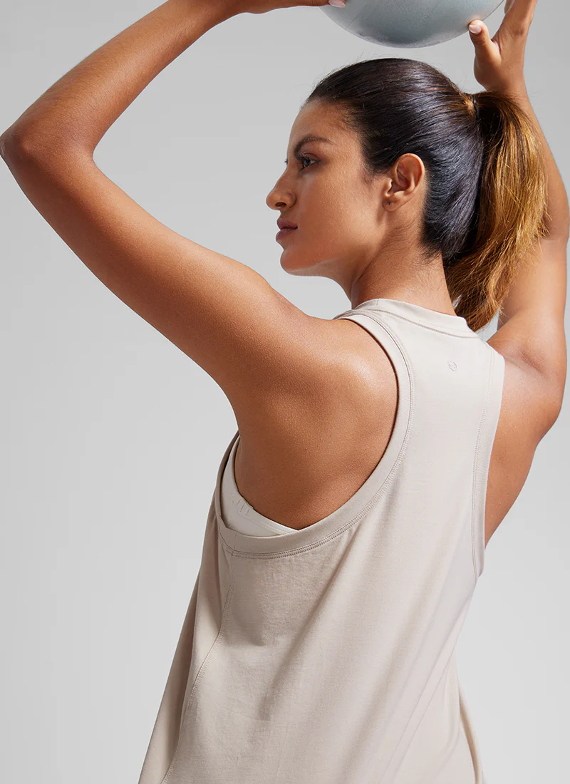 Pima Cotton Racerback High Neck Tank - Image 31