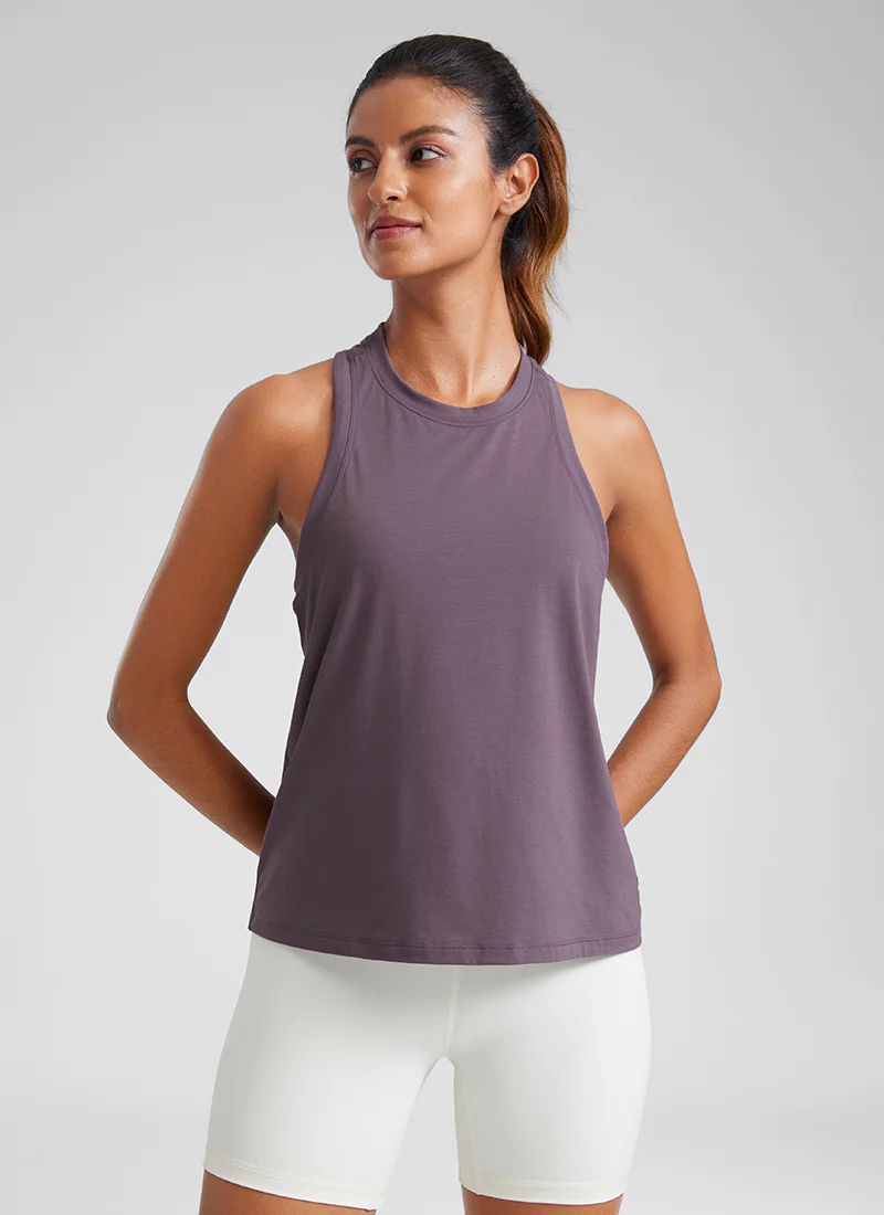 Pima Cotton Racerback High Neck Tank - Image 8