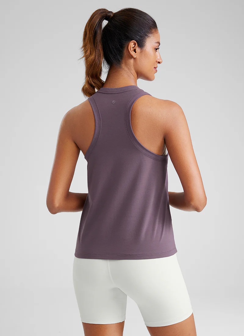 Pima Cotton Racerback High Neck Tank - Image 9