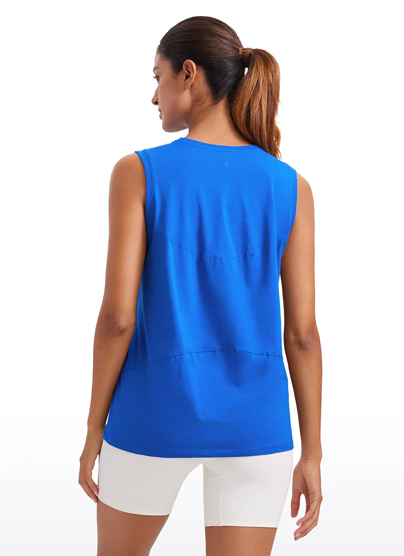 Pima Cotton Hip Length High Neck Tank - Image 2