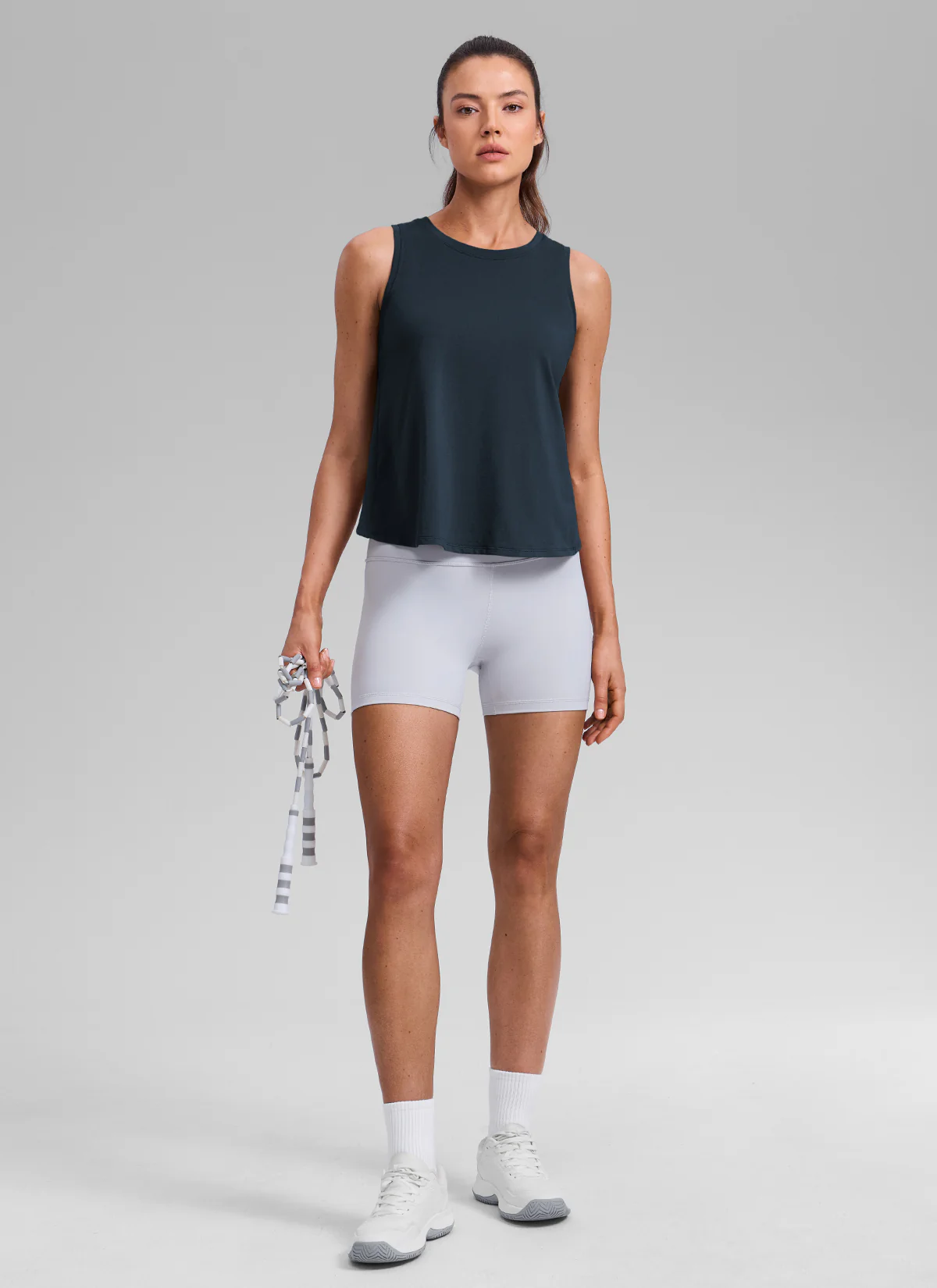 Poly Cotton-Blend Open Split Back Tank - Image 15