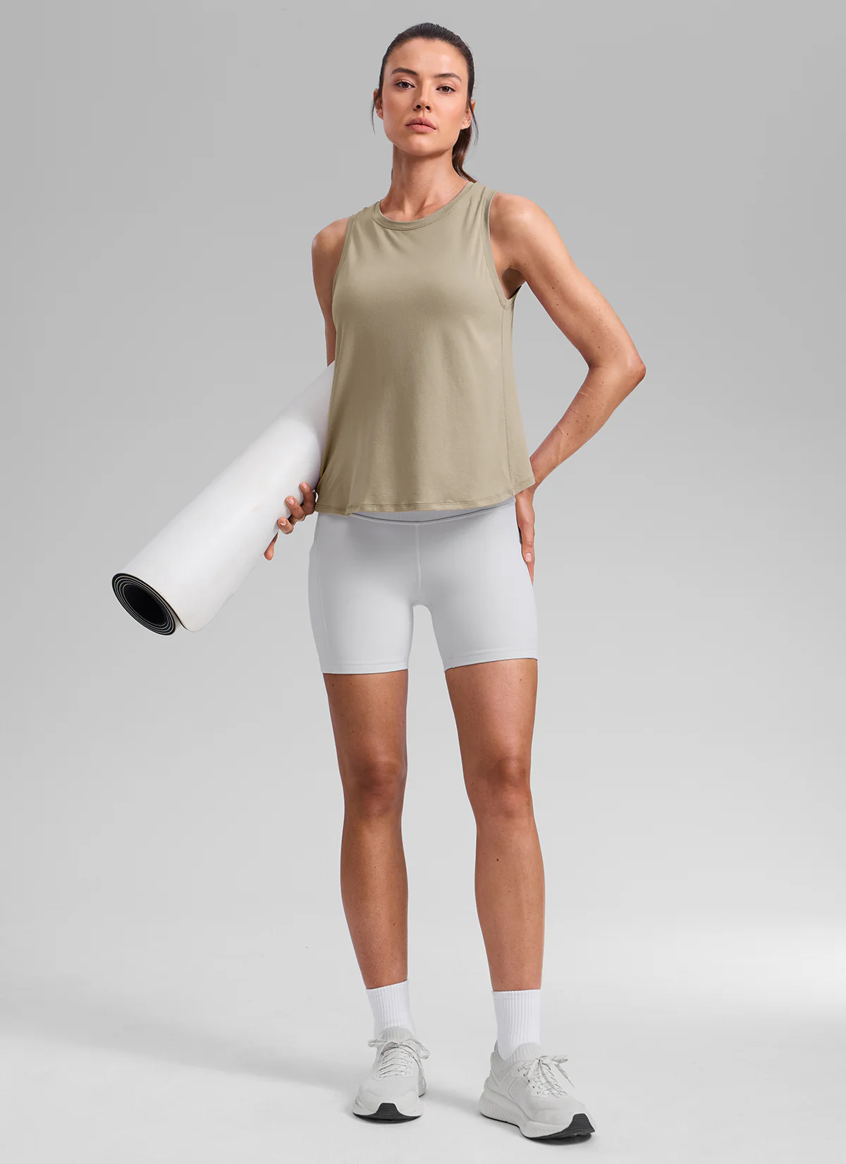 Poly Cotton-Blend Open Split Back Tank - Image 27
