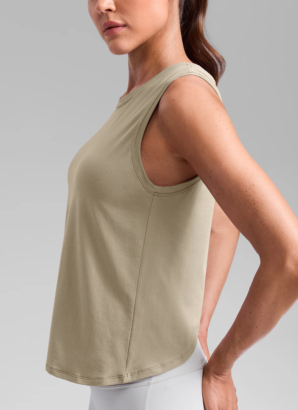 Poly Cotton-Blend Open Split Back Tank - Image 28