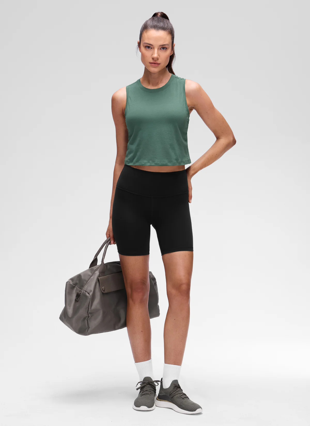 Pima Cotton Crewneck Crop Tank - Image 11