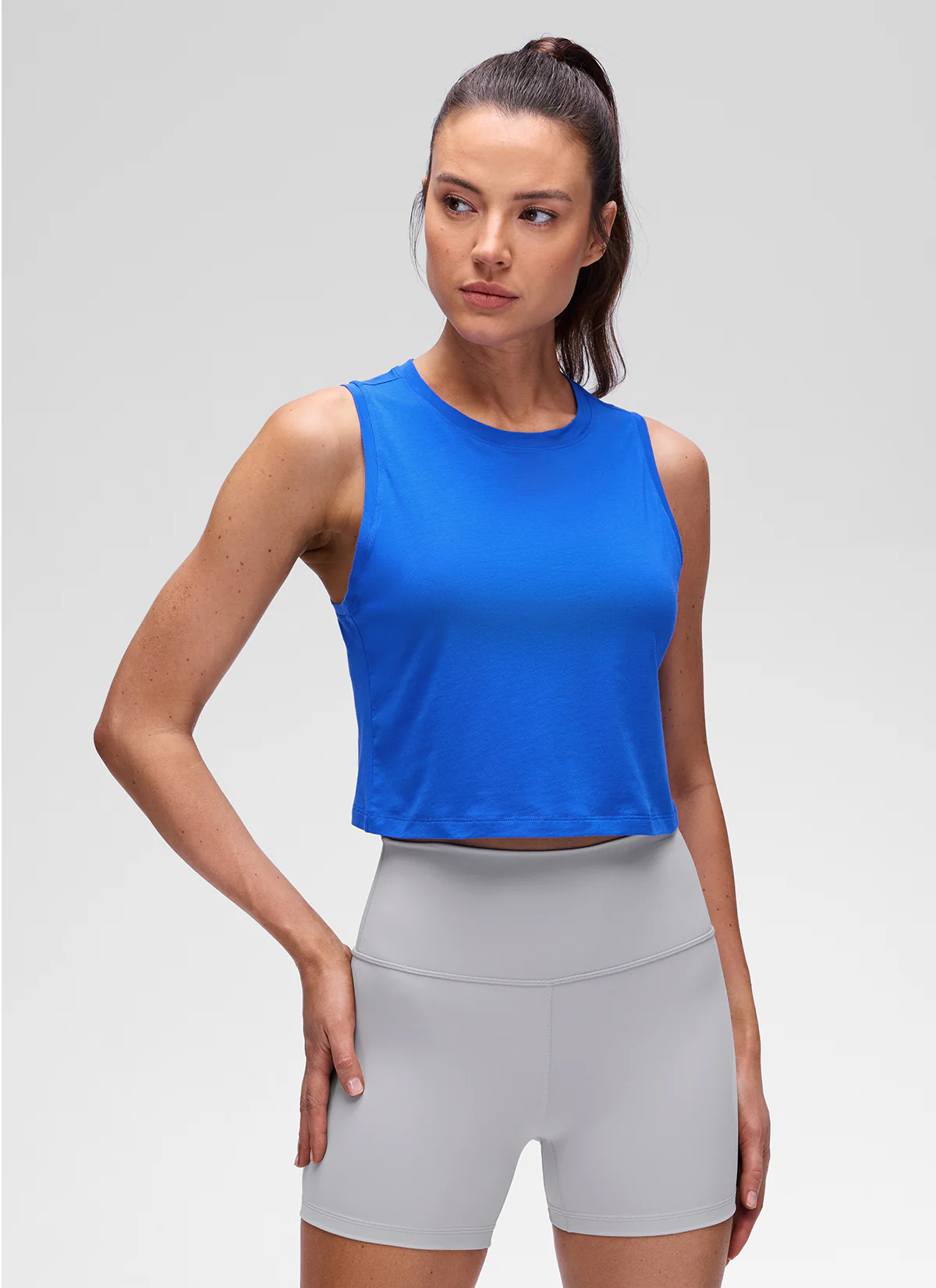 Pima Cotton Crewneck Crop Tank - Image 5