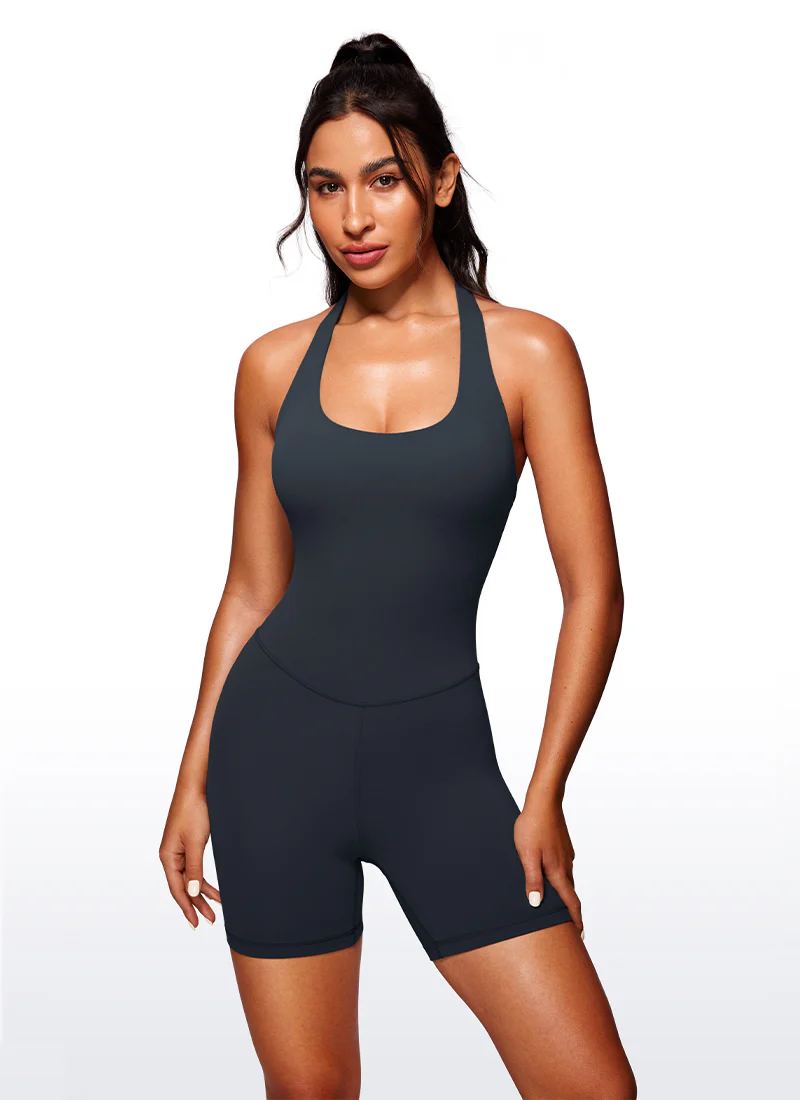 Butterluxe Halter Backless Athletic Rompers 6'' - Image 6