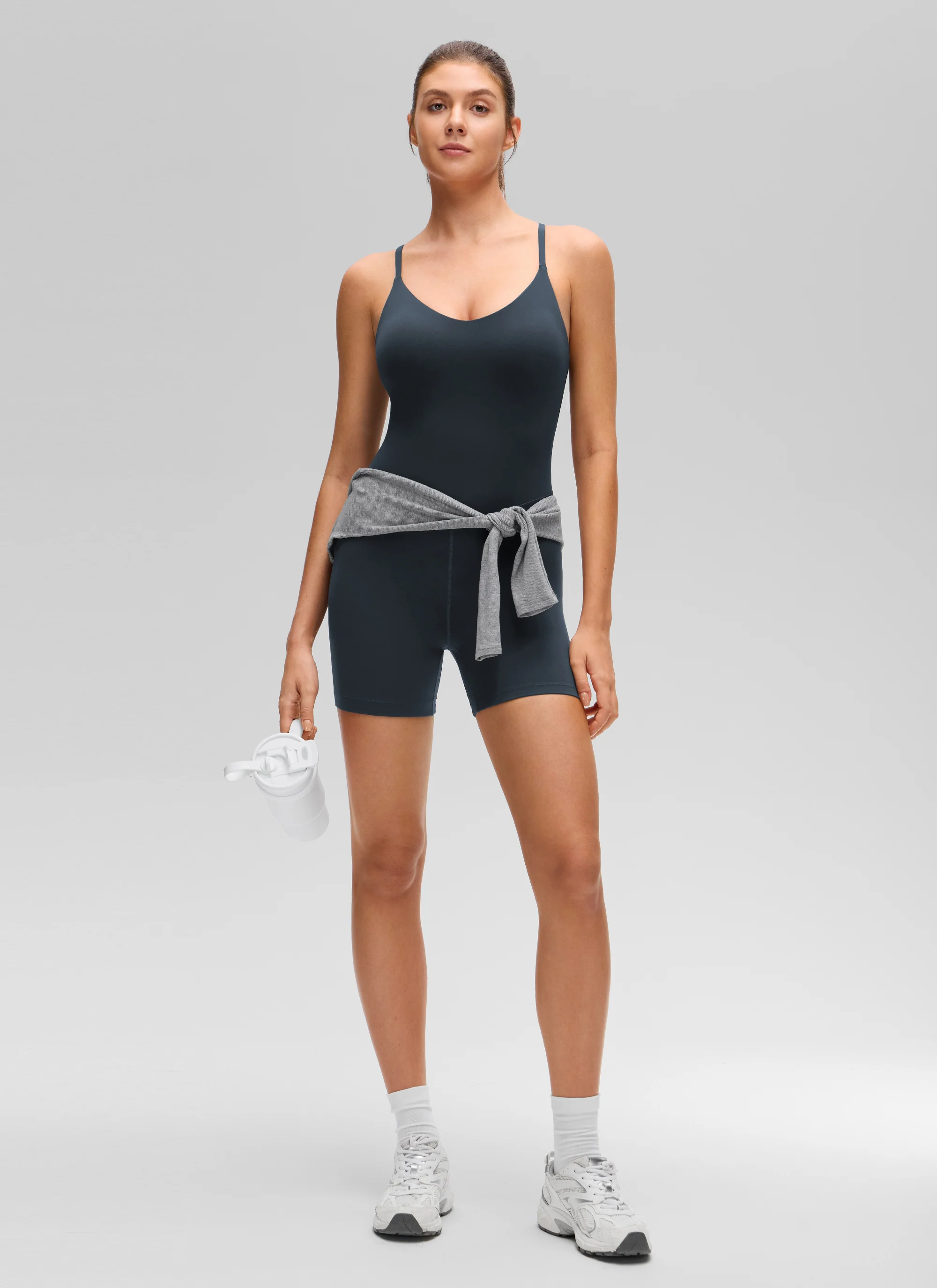 Butterluxe Cross Back Built in Bra Romper 5'' - Image 3