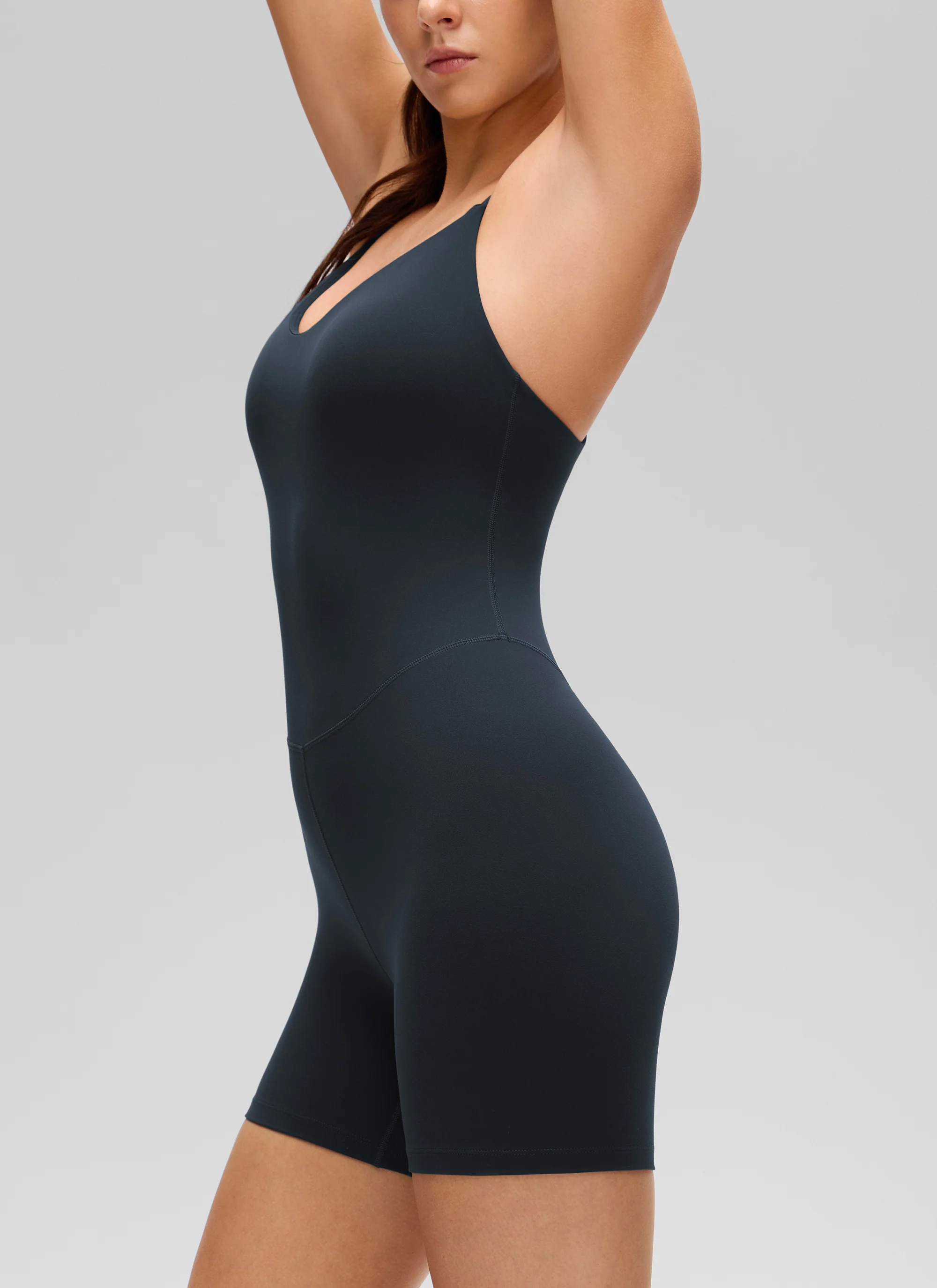 Butterluxe Cross Back Built in Bra Romper 5'' - Image 4