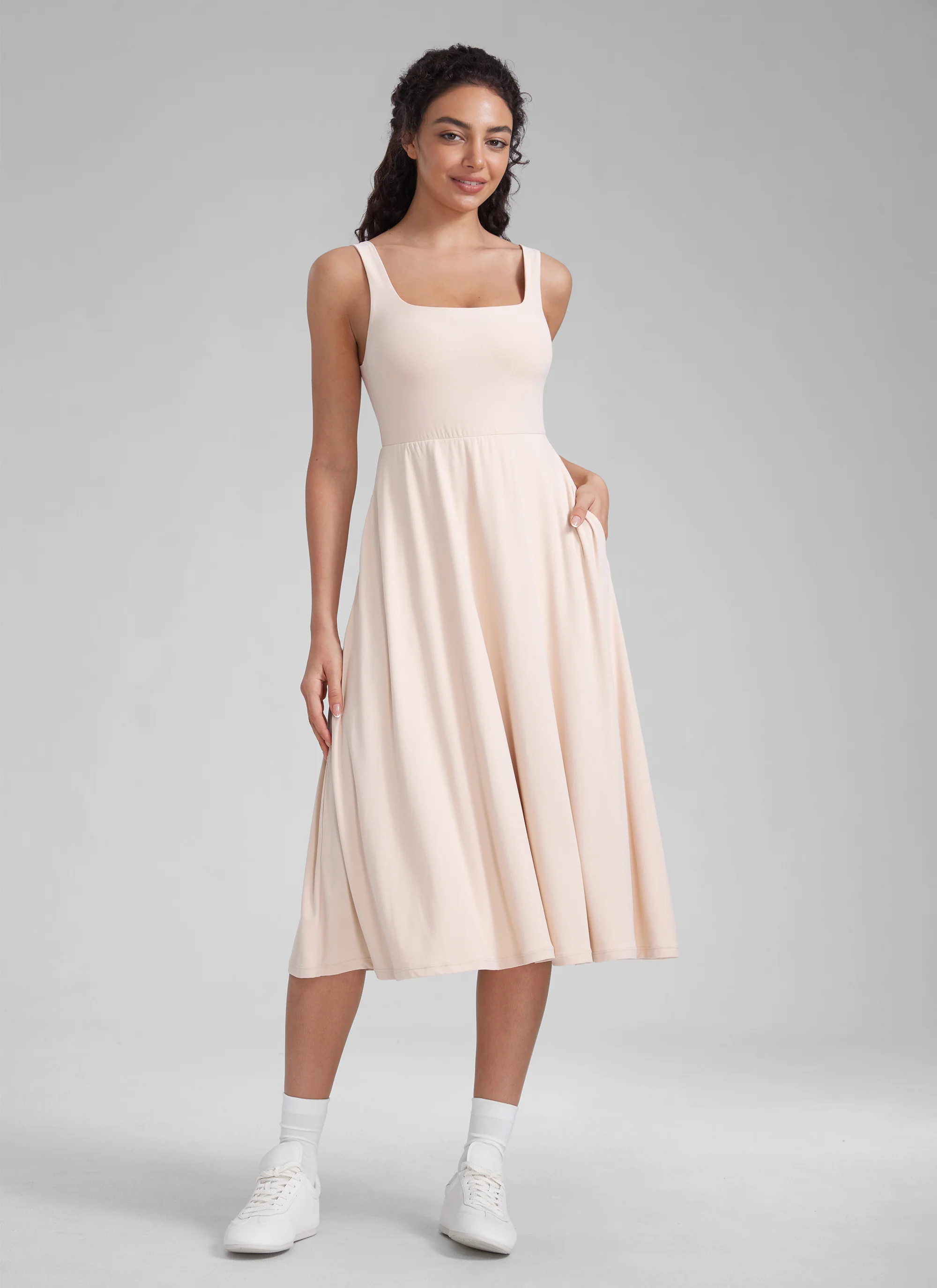 Cloudweight Double Lined Pocket Midi Dress - Image 7