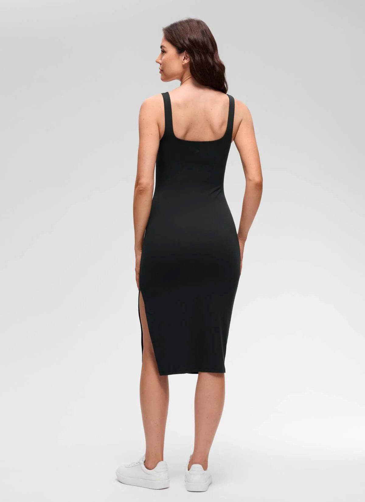 Butterluxe Square Neck Side Split Midi Dress - Image 12