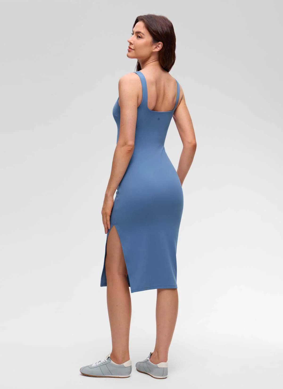 Butterluxe Square Neck Side Split Midi Dress - Image 16