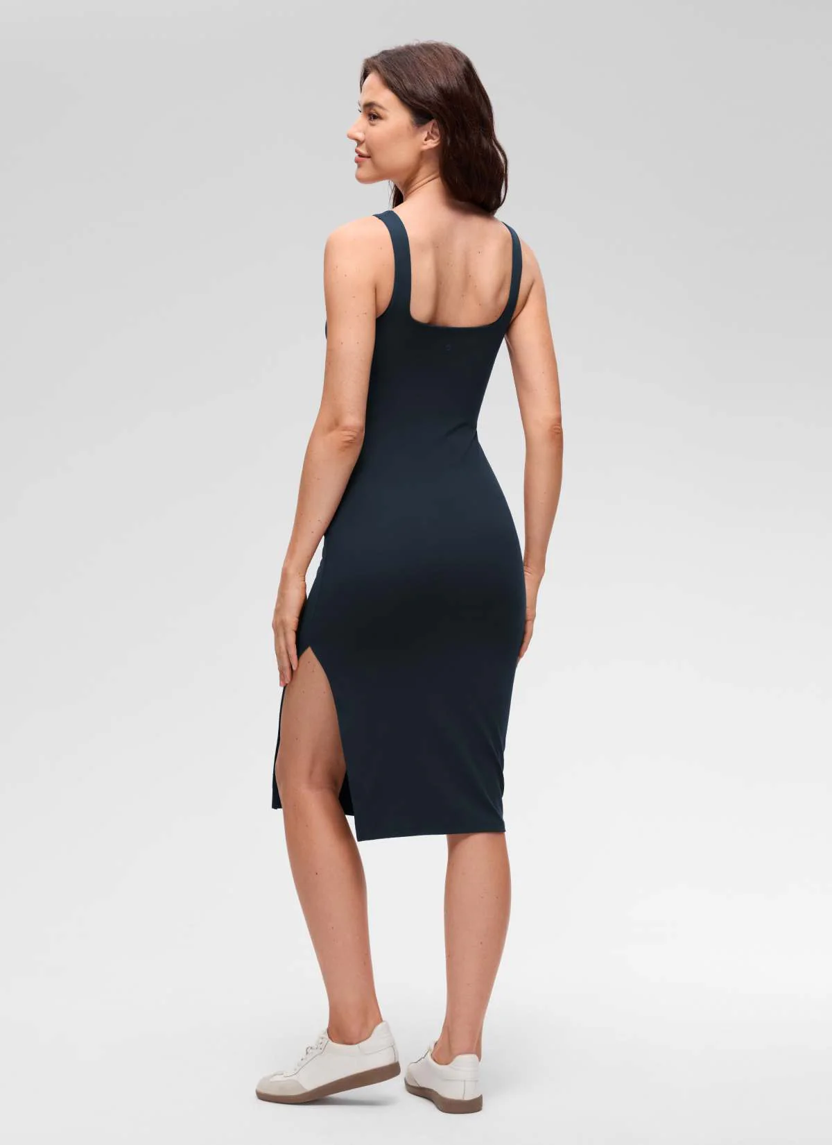Butterluxe Square Neck Side Split Midi Dress - Image 7
