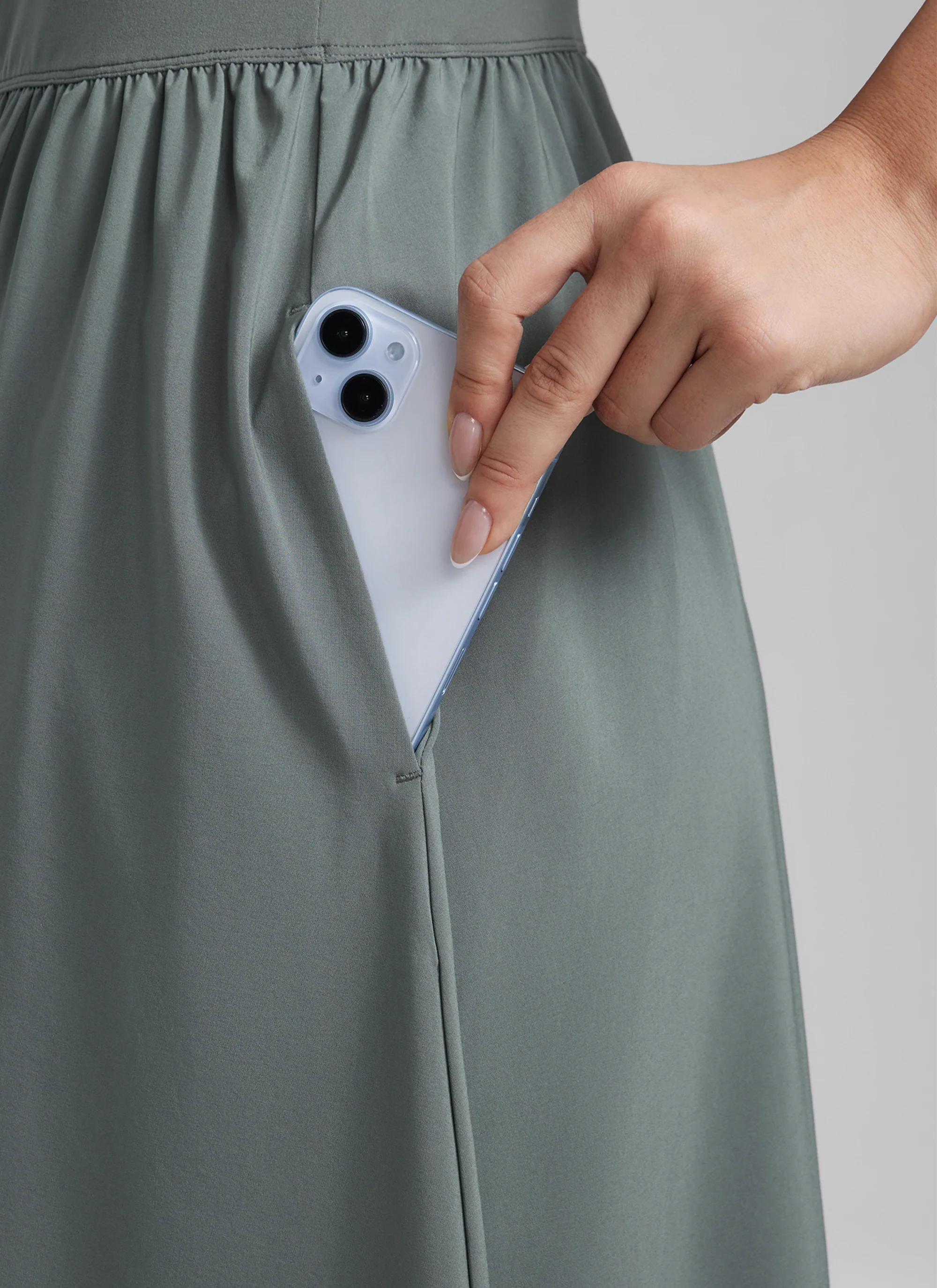 Square Neck Sleeveless Pocket Dress - Image 15