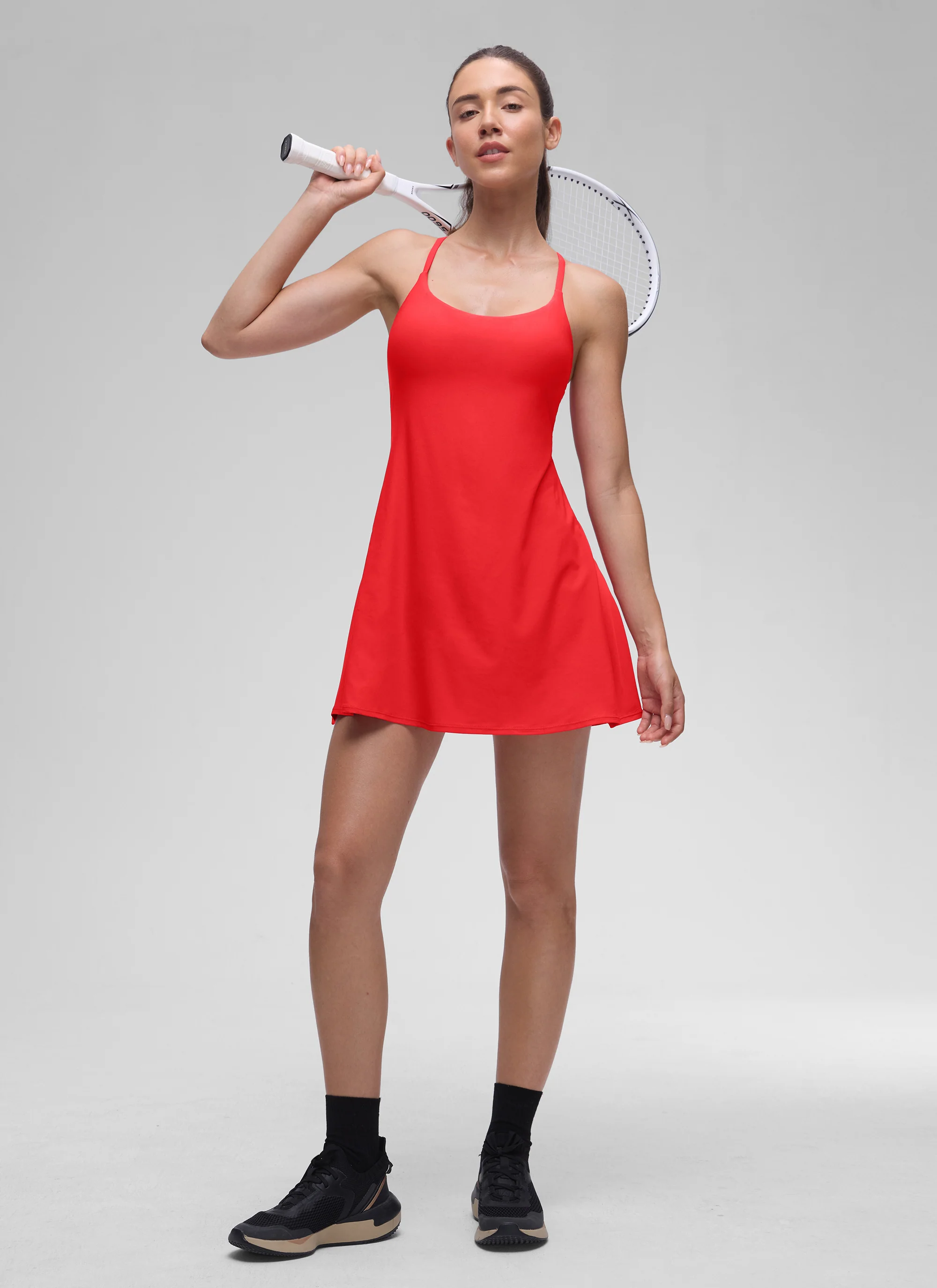 Feathery-Fit Drapey Built in Bra Liner Dress - Image 30