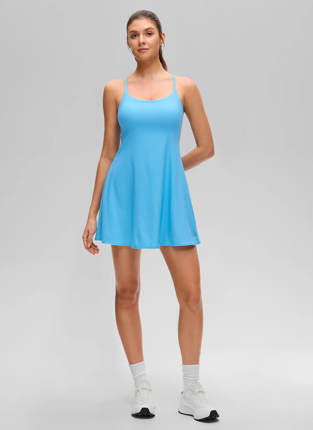 Feathery-Fit Drapey Built in Bra Liner Dress - Image 6