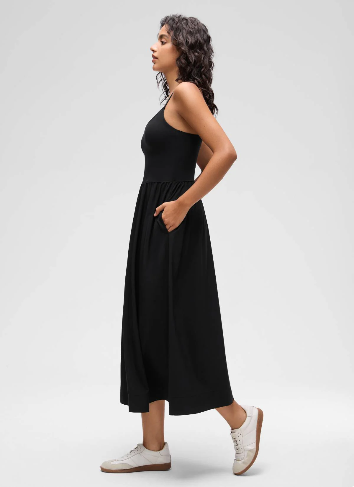 V Neck Flowy Tank Maxi Dress - Image 4