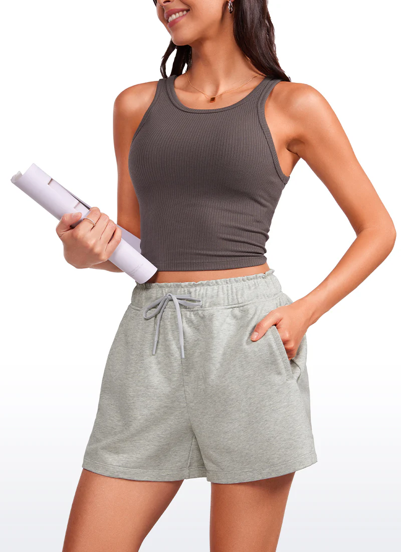 Cotton High Rise Sweat Shorts 4'' - Image 16