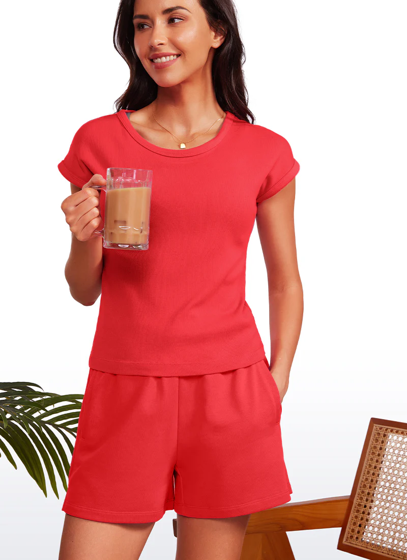 Cotton High Rise Sweat Shorts 4'' - Image 3