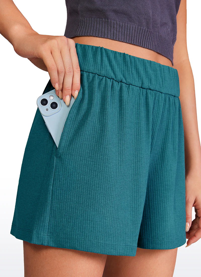 Ribbed High Rise Sweat Shorts 3'' - Image 3