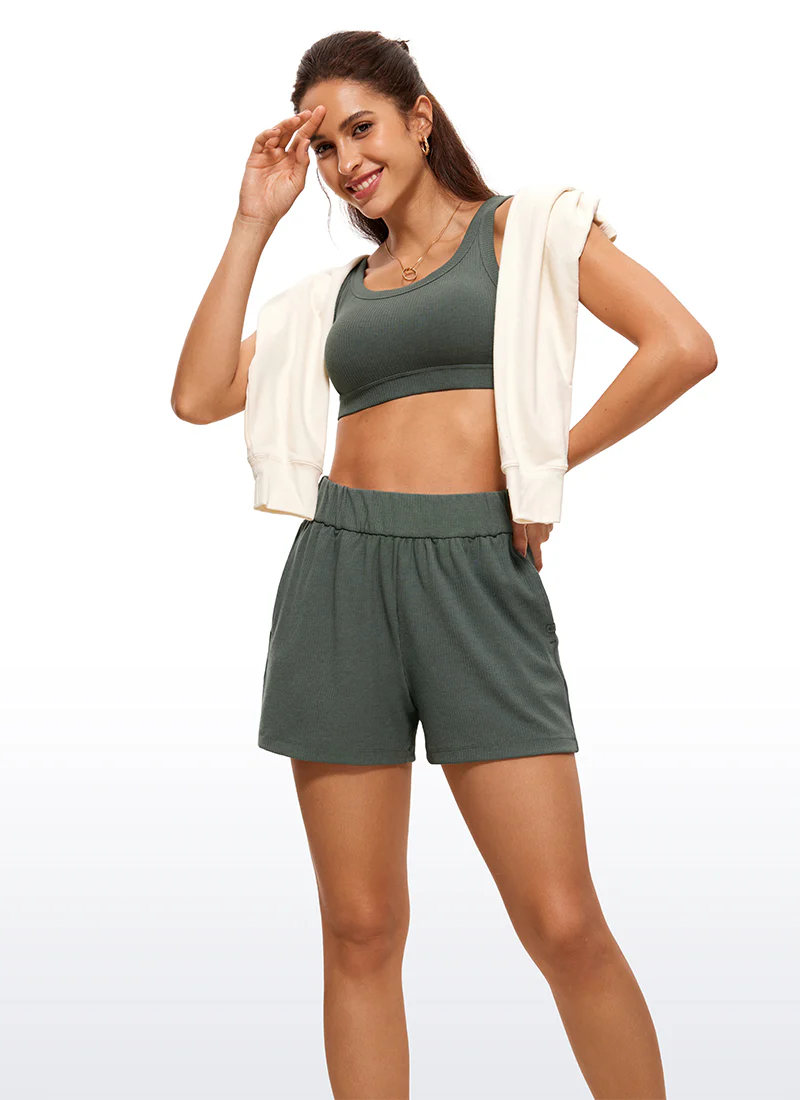 Ribbed High Rise Sweat Shorts 3'' - Image 16