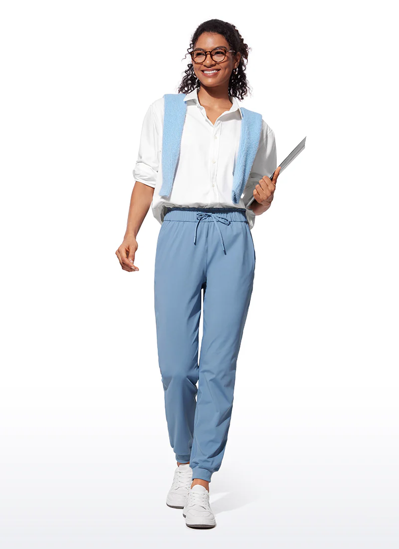 Stretch High Waisted Pockets Joggers 28" - Image 2