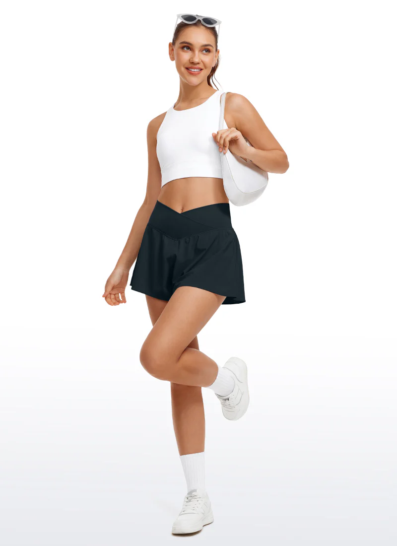 Feathery-Fit Soft 2 in 1 Flowy High Rise Shorts - Image 13