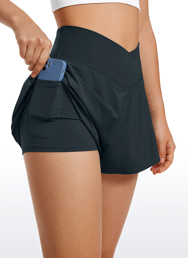 Feathery-Fit Soft 2 in 1 Flowy High Rise Shorts - Image 14