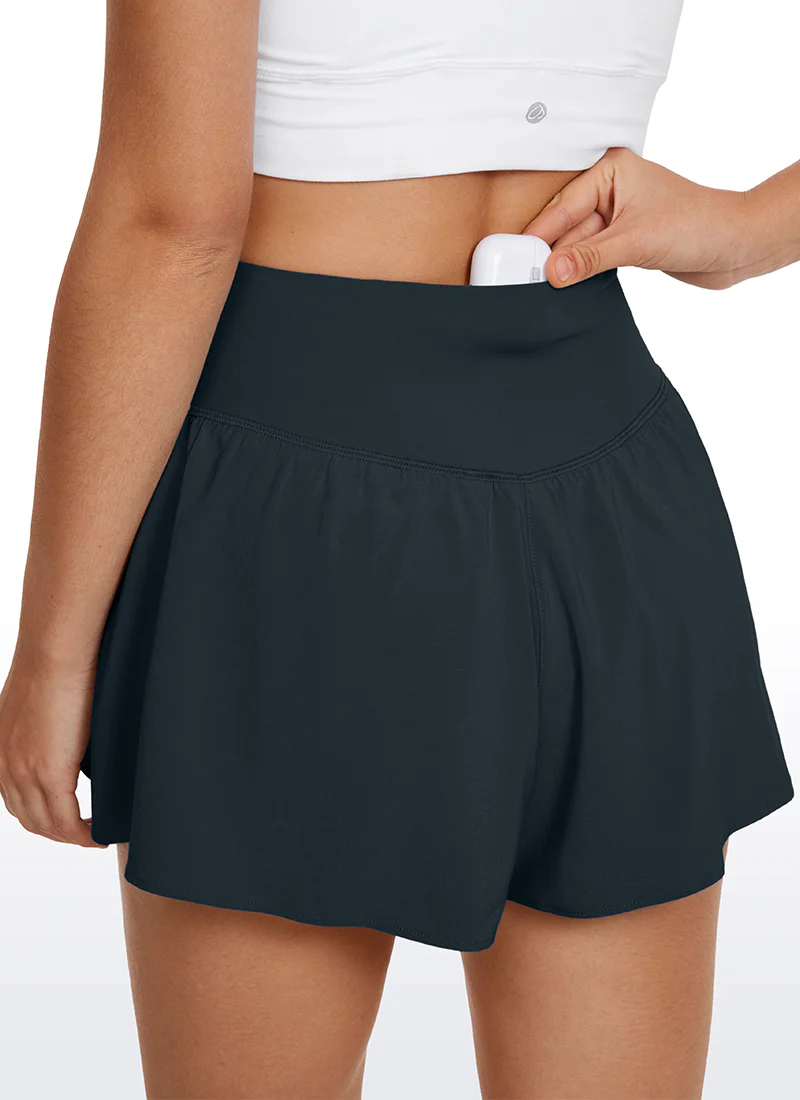 Feathery-Fit Soft 2 in 1 Flowy High Rise Shorts - Image 15