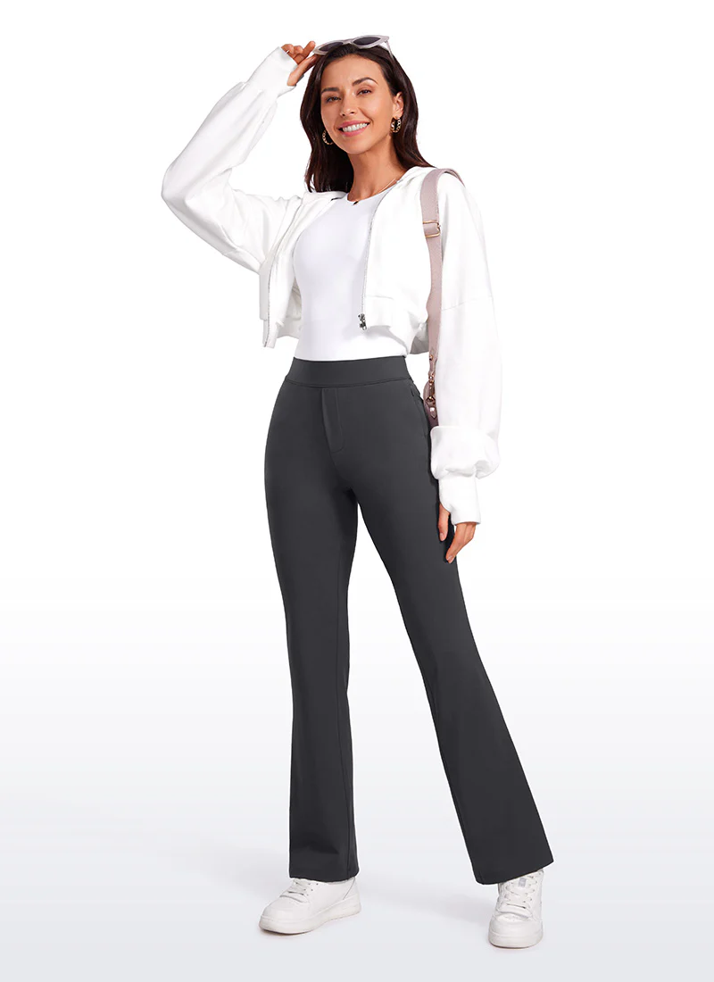 Stretch Flared Pants with Zip Pockets 31" - Image 3