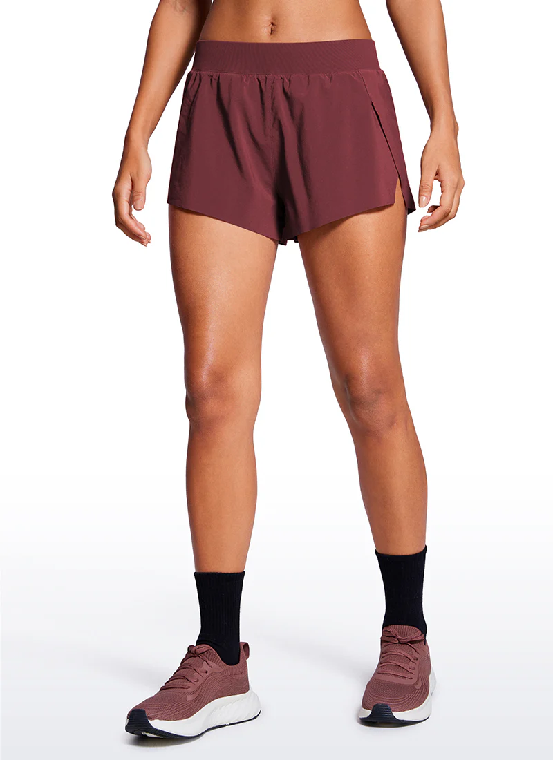Feathery-Fit Soft Low Waisted V Split Mesh Lined Shorts 2.5'' - Image 16