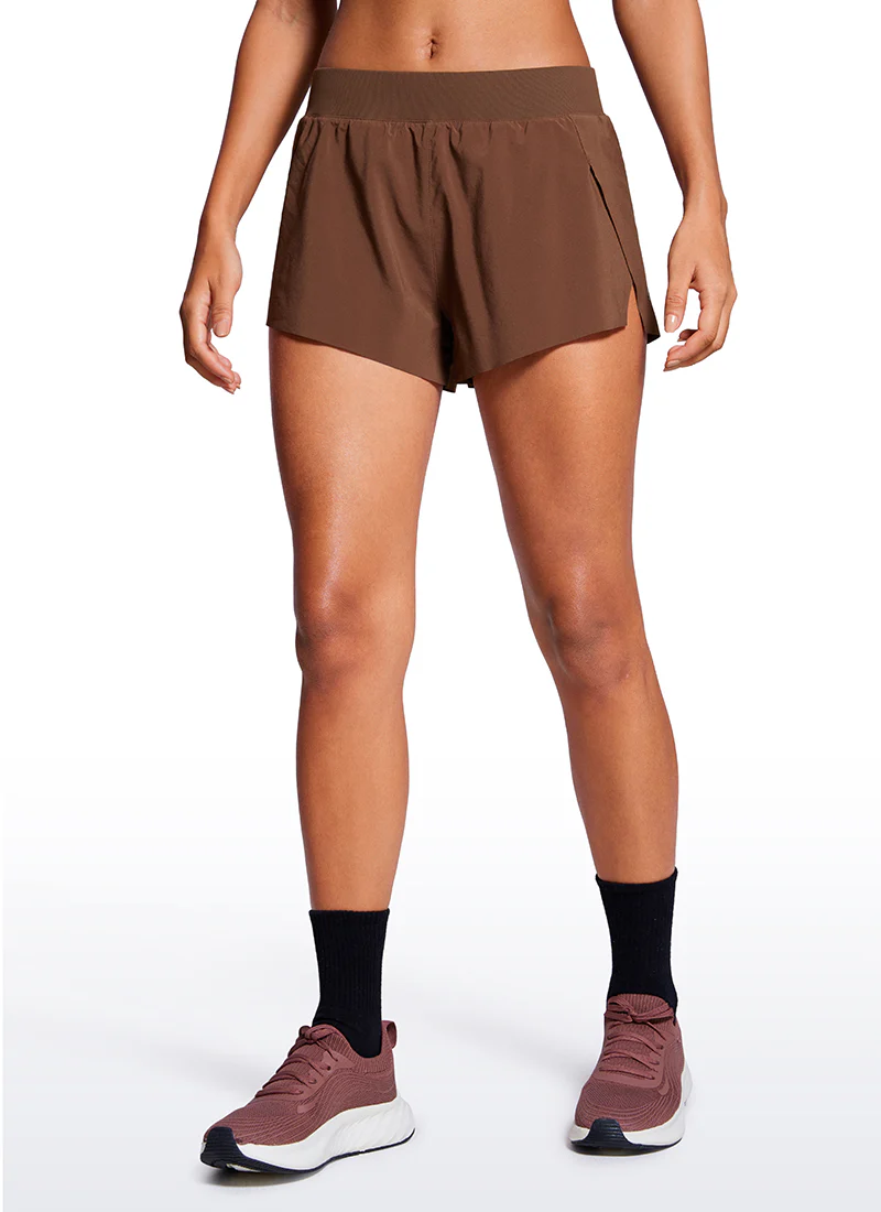 Feathery-Fit Soft Low Waisted V Split Mesh Lined Shorts 2.5'' - Image 31