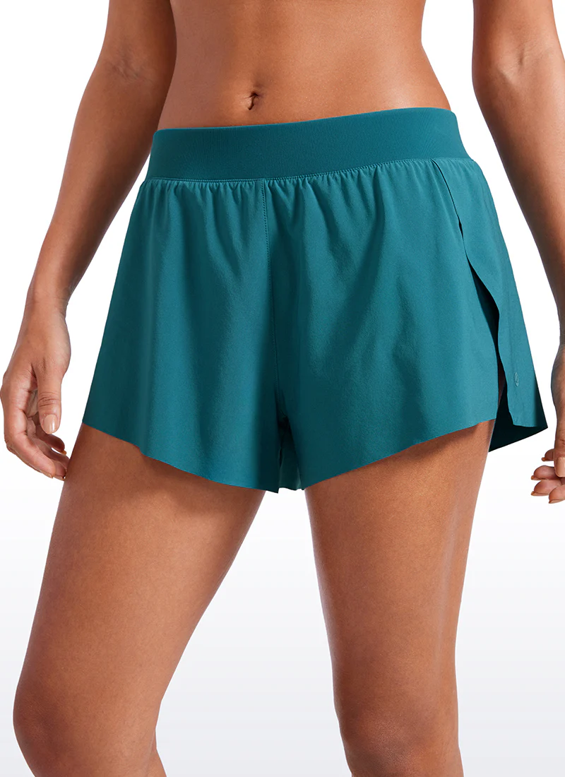 Feathery-Fit Soft Low Waisted V Split Mesh Lined Shorts 2.5'' - Image 38
