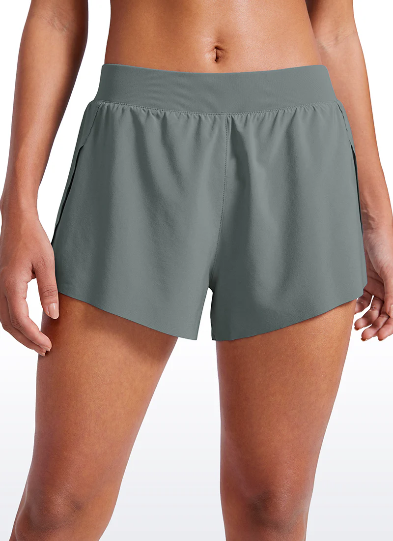 Feathery-Fit Soft Low Waisted V Split Mesh Lined Shorts 2.5'' - Image 14