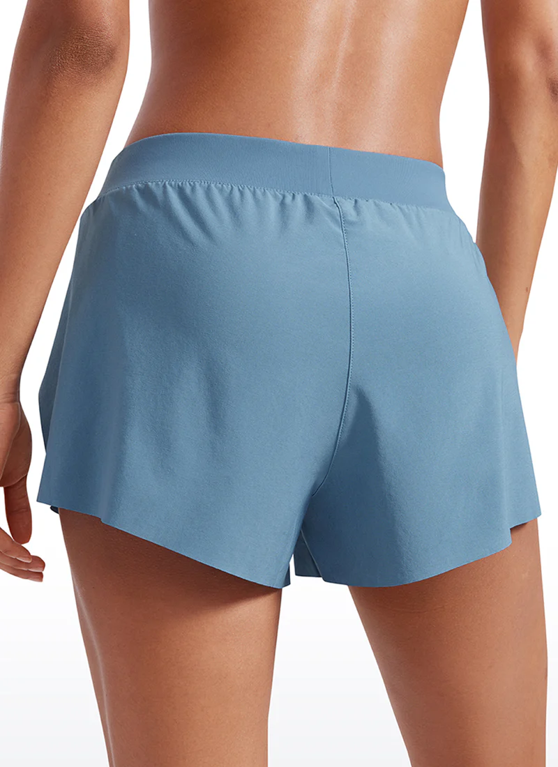 Feathery-Fit Soft Low Waisted V Split Mesh Lined Shorts 2.5'' - Image 5